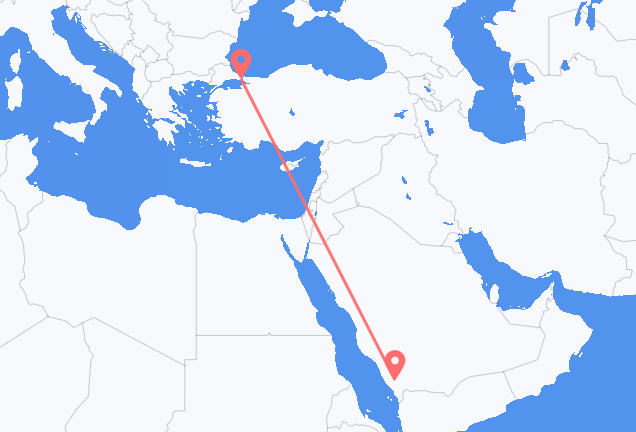 Flyreiser fra Abha, til Istanbul