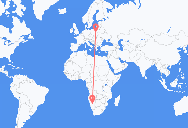 Flyrejser fra Windhoek til Warszawa