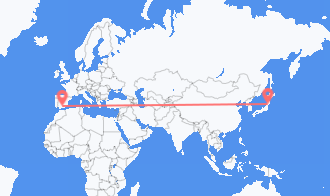 Flyrejser fra Sendai til Granada