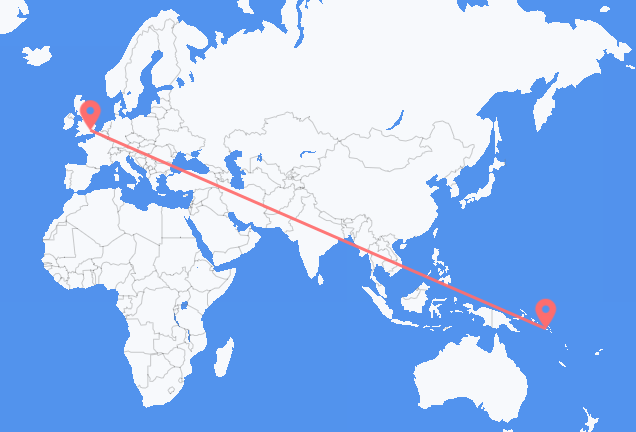 Flyrejser fra Honiara til London