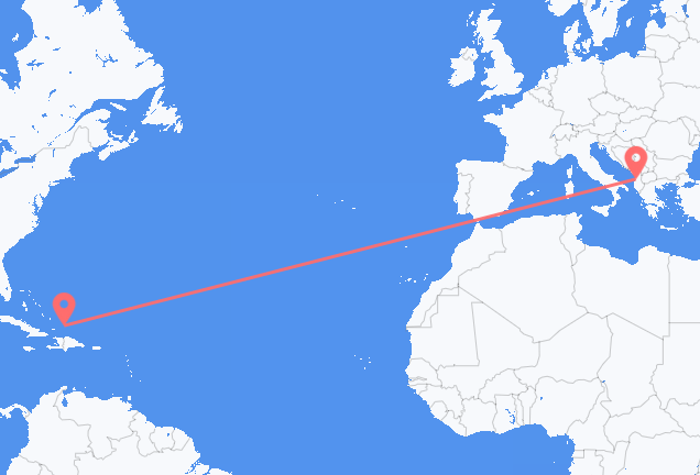 Vluchten van South Caicos naar Tirana