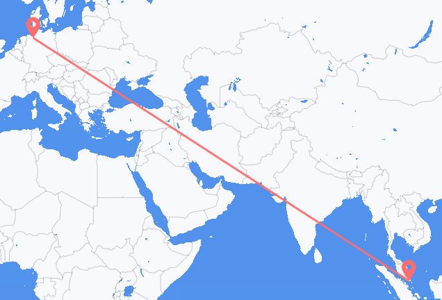 Vluchten van Singapore naar Bremen