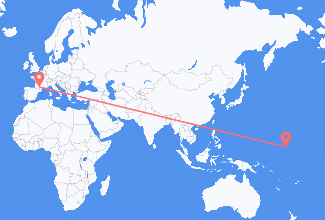 Vols de Majuro pour Toulouse