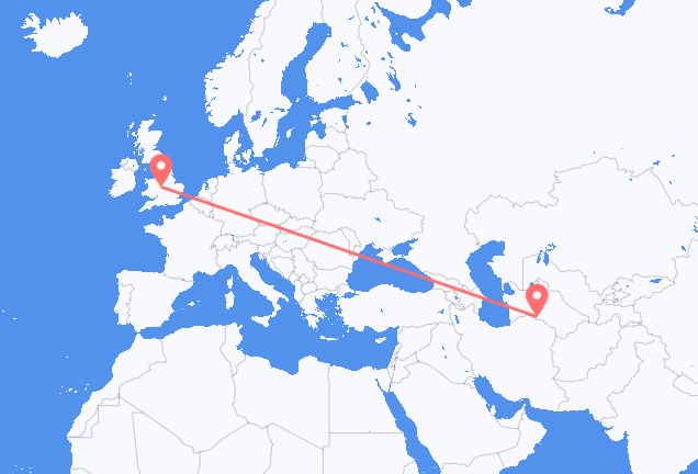 Flyrejser fra Asjkhabad til Birmingham