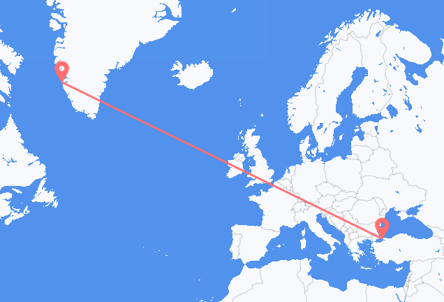 Vluchten van Nuuk naar Istanboel