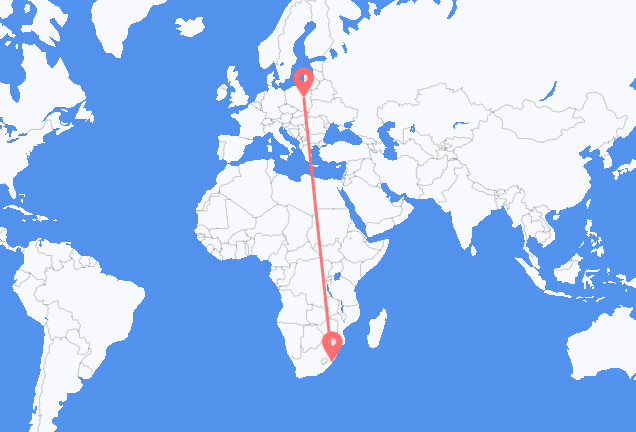 Flyg från Durban till Warszawa