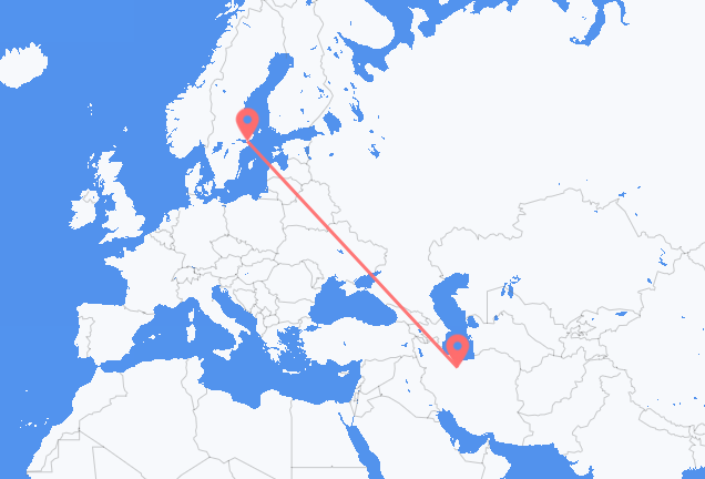 Vols de Téhéran pour Stockholm