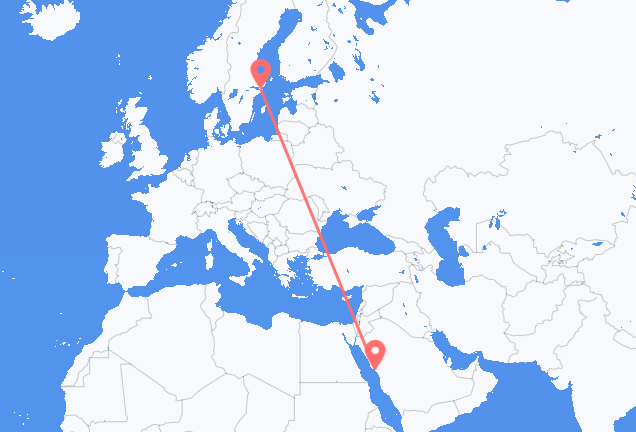 Flyg från Yanbu till Stockholm