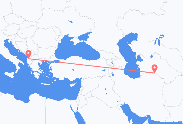 Flyrejser fra Asjkhabad til Tirana