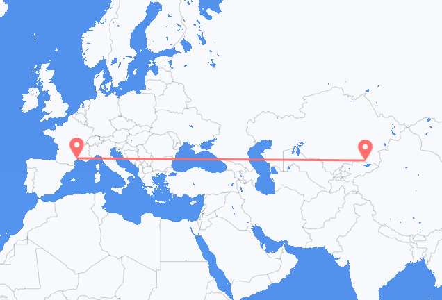 Flyreiser fra Almaty, til Montpellier