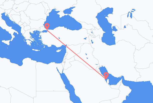 Vluchten van Bahrain Island naar Istanboel