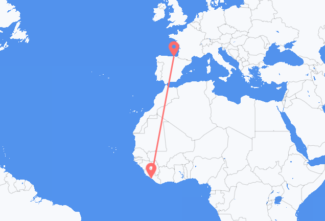 Flyrejser fra Monrovia til Bilbao