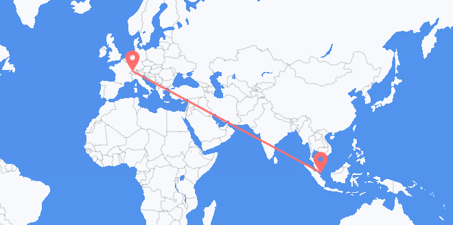 Vluchten van Singapore naar Zwitserland