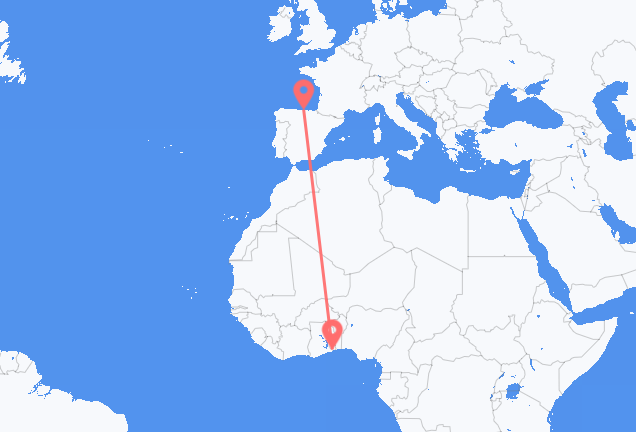 Flyrejser fra Lomé til Santander