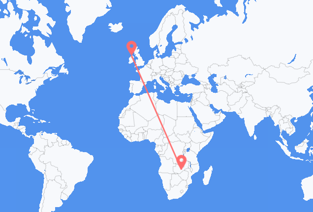 Flyrejser fra Lusaka til Derry