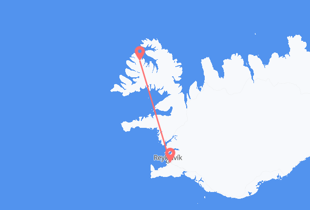 Vols de Reykjavík, Islande pour Ísafjörður, Islande