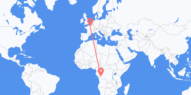 Flyg från Republiken Kongo till Frankrike