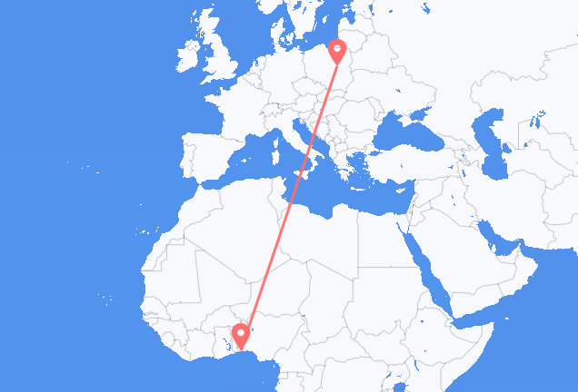 Flyrejser fra Cotonou til Warszawa