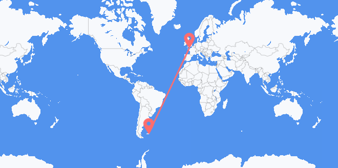 Vuelos de las Islas Malvinas (Falkland) a Jersey