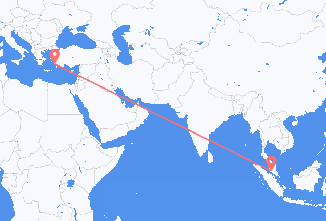 Voos de Kuala Lumpur para Bodrum