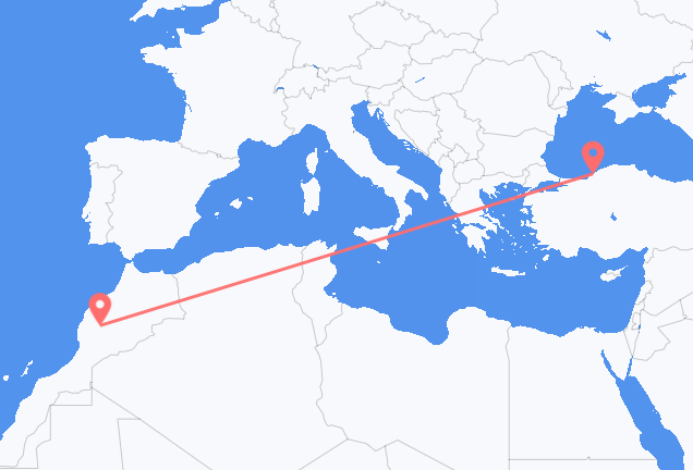 Flüge von Marrakesch, Marokko nach Zonguldak, die Türkei