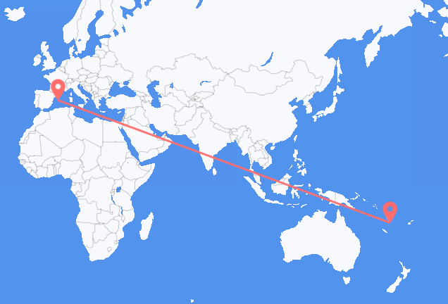 Vluchten van Port Vila naar Palma