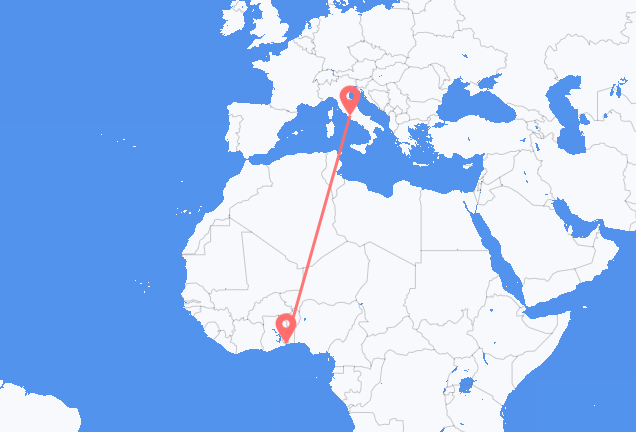 Flyrejser fra Lomé til Rom