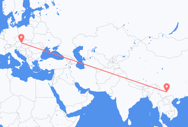 Vuelos de Kunming a Viena