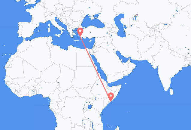 Voli da Mogadiscio a Bodrum