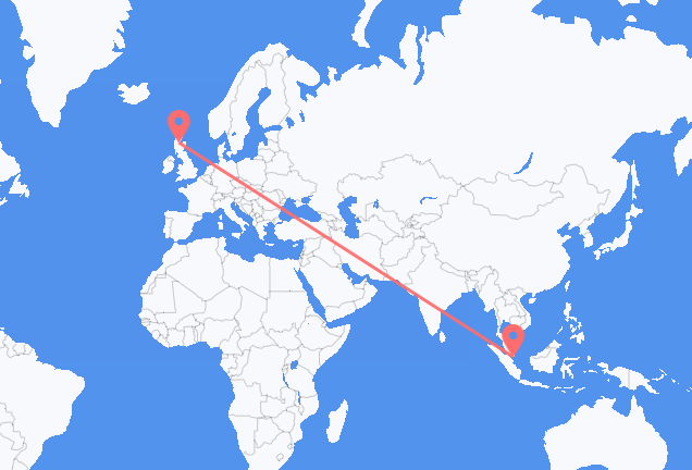 Vluchten van Singapore naar Inverness