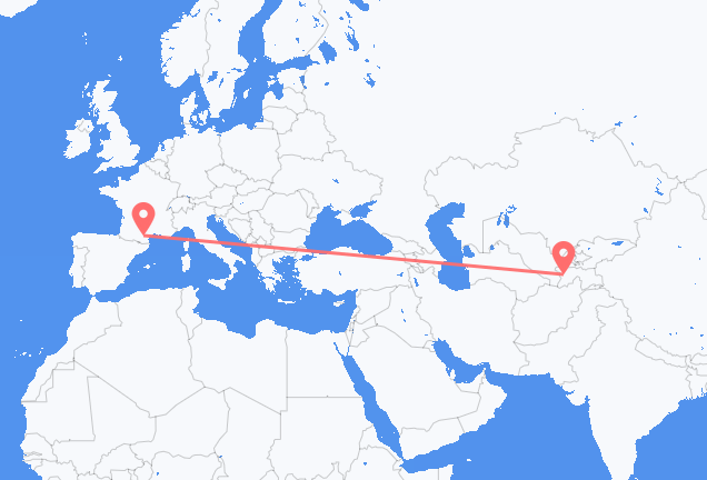 Flyrejser fra Dusjanbe, Tadsjikistan til Carcassonne, Frankrig