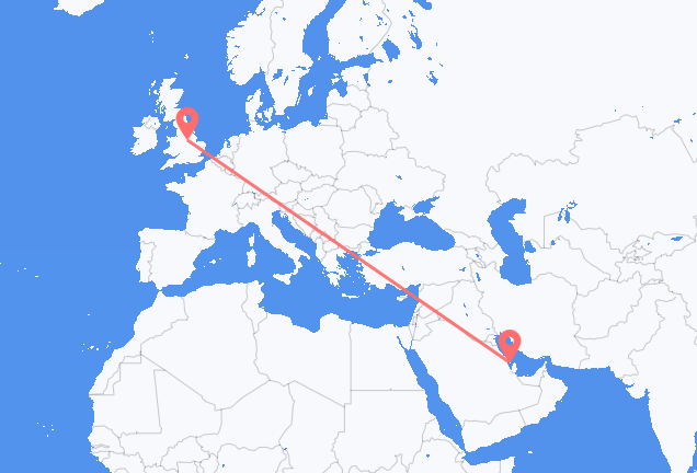 Vluchten van Bahrain Island naar Nottingham