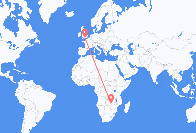 Flyrejser fra Lusaka til Southampton