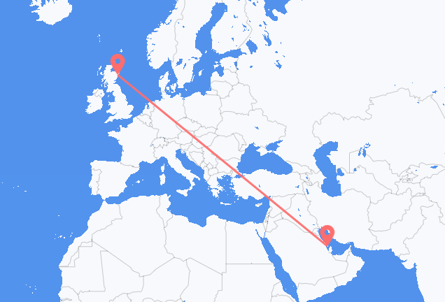 Vluchten van Bahrain Island naar Aberdeen