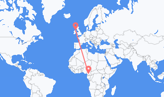 Flyg från Kamerun till Nordirland