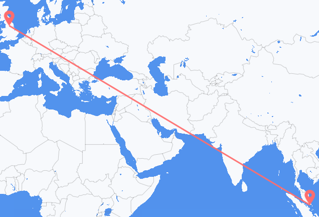 Vluchten van Singapore naar Leeds