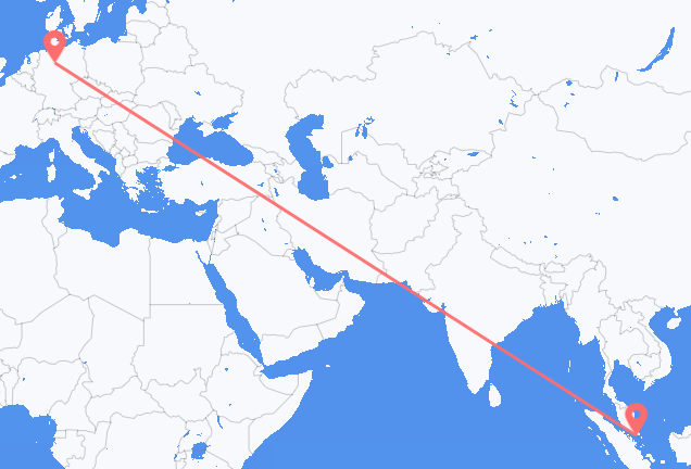 Vluchten van Singapore naar Hannover