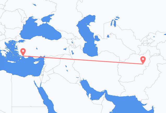 Flüge von Kabul, nach Dalaman