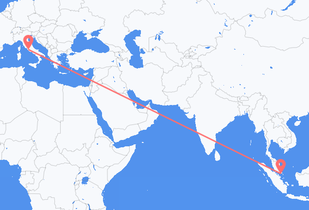 Vluchten van Singapore naar Rome