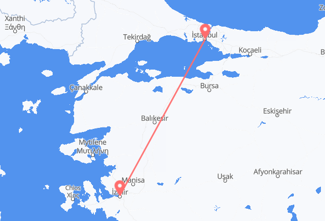 Flyg från Izmir till Istanbul