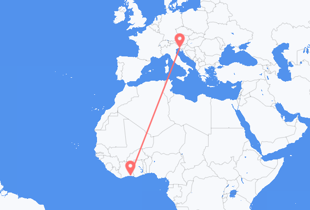 Vols d’Abidjan pour Trieste