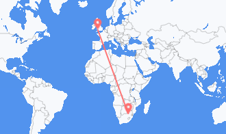 Flyg från Sydafrika till Wales