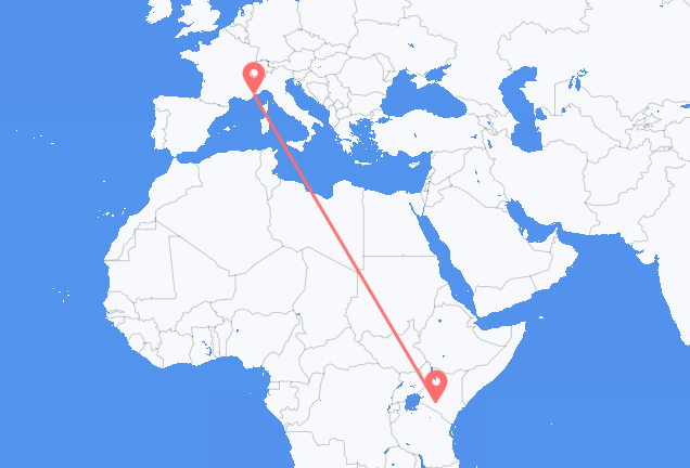 Vols de Nairobi pour Nice