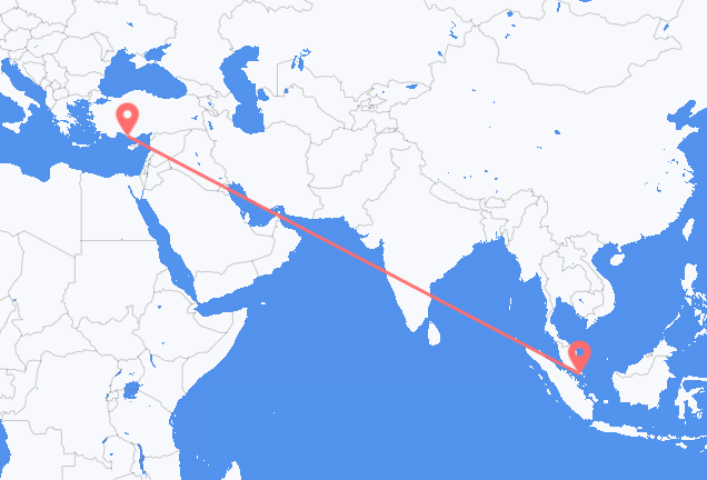 Flyrejser fra Singapore til Gazipaşa