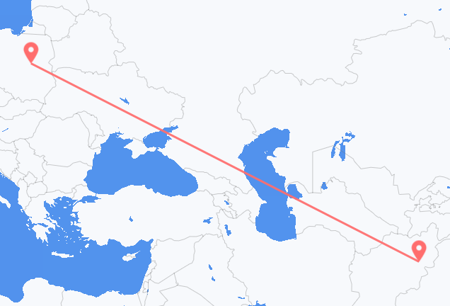 Flüge von Kabul, nach Warschau