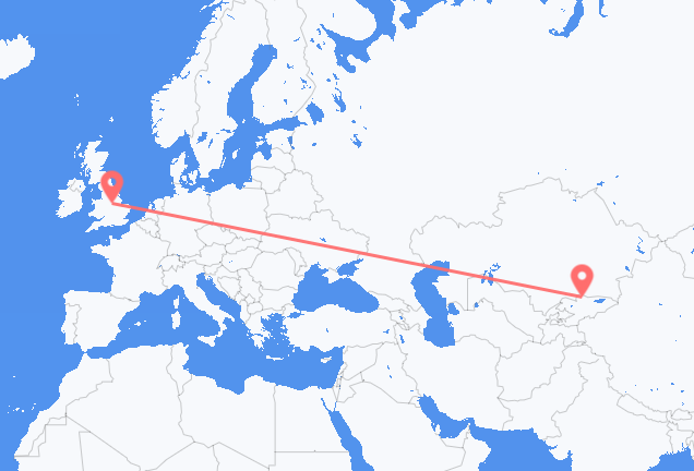 Flug frá Bishkek til Nottingham