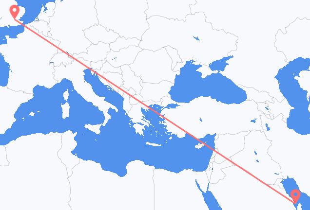 Vluchten van Bahrain Island naar Londen