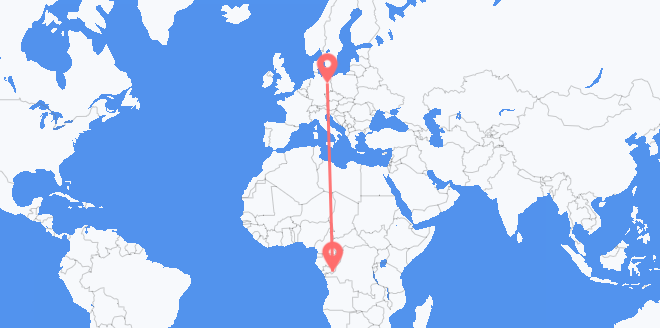 Flyg från Republiken Kongo till Tyskland