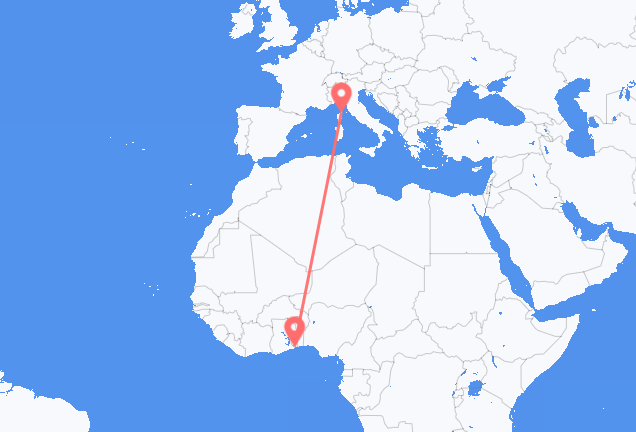 Vluchten van Lomé naar Bastia, Vercelli