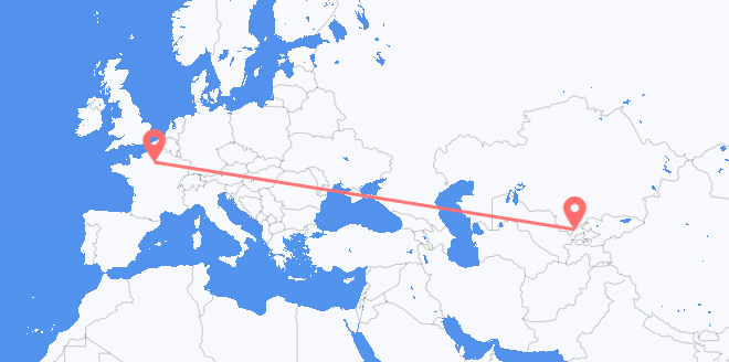 Flyg från Uzbekistan till Frankrike